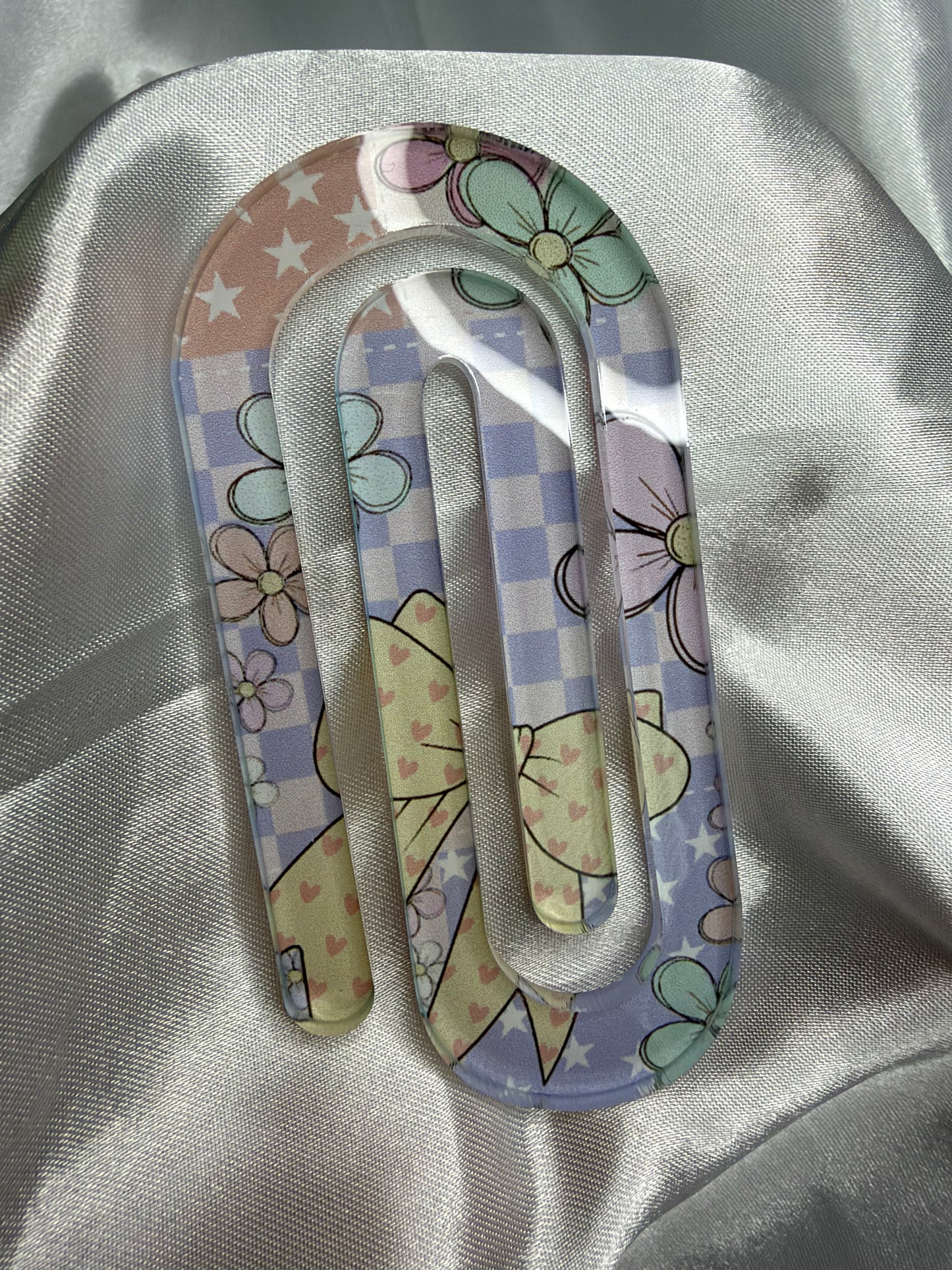 Flower & Checkered Bookmark/Paperclip